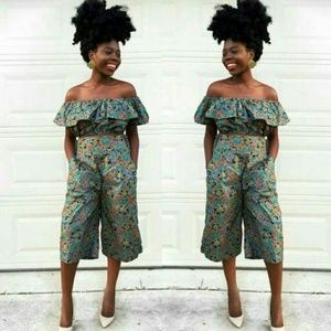 African women ankara 2 pcs set of Pant & crop top